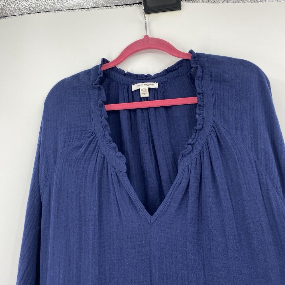 Beachlunchlounge Size XXL Cotton Gauze Tiered Midi Dress Resort Vacation Coastal - Picture 13 of 14